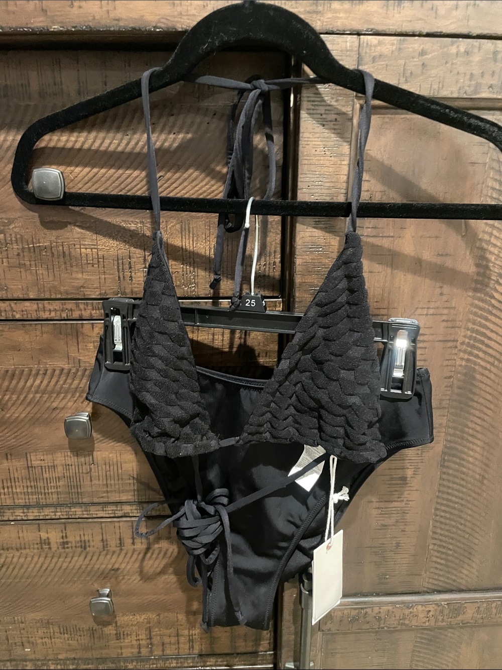 Good American Black triangle top(2x) Victorias Secret high waist bottom(xl)